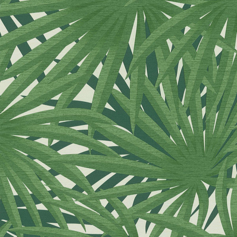 Marrakech Palms Wallpaper - Green/Metallic/White