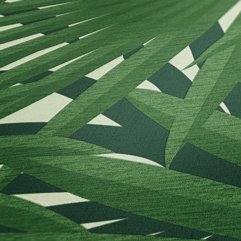 Marrakech Palms Wallpaper - Green/Metallic/White