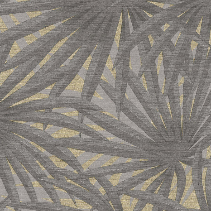 Marrakech Palms Wallpaper - Grey/Metallic