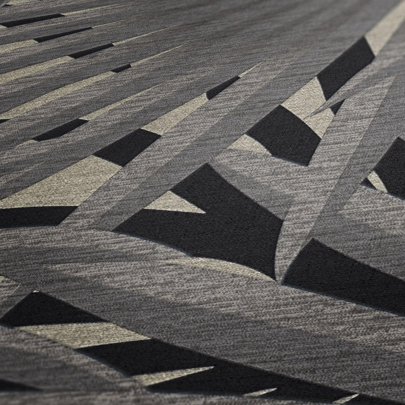 Marrakech Palms Wallpaper - Grey/Metallic/Black