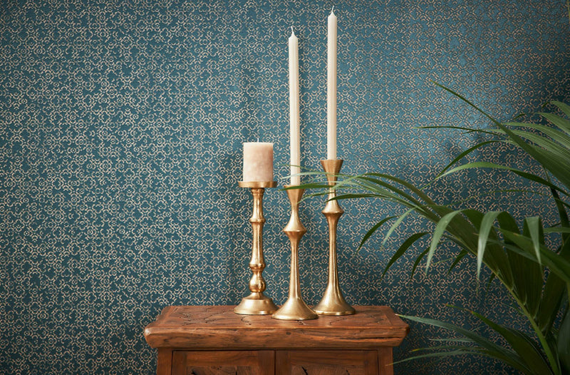 Marrakesh Hall Wallpaper - Metallic Blue