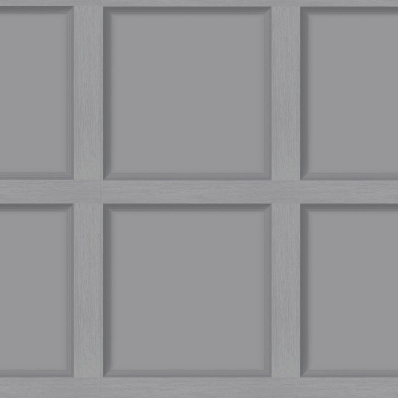 Sample - Modern Wood Paneling Wallpaper - Grey