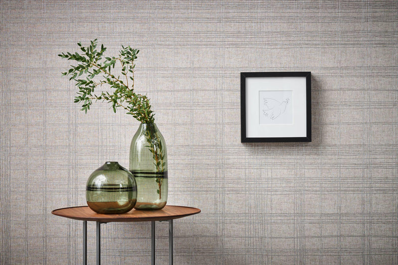 New York Threads Wallpaper - Beige/Metallic