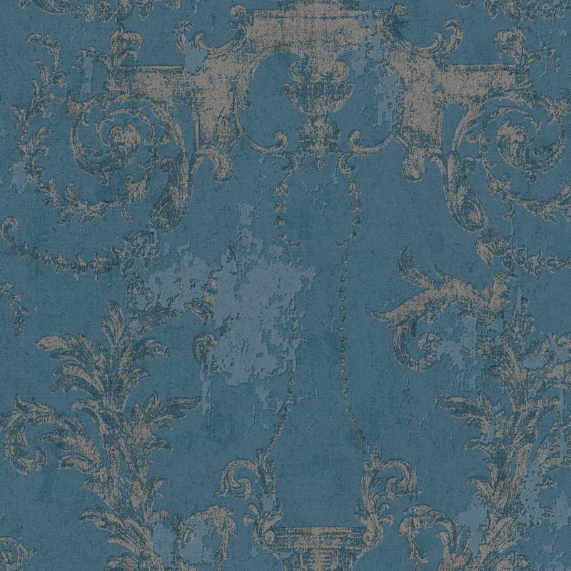 Old World Plaster Wallpaper - Blue