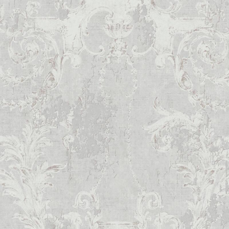 Old World Plaster Wallpaper - Grey/Silver