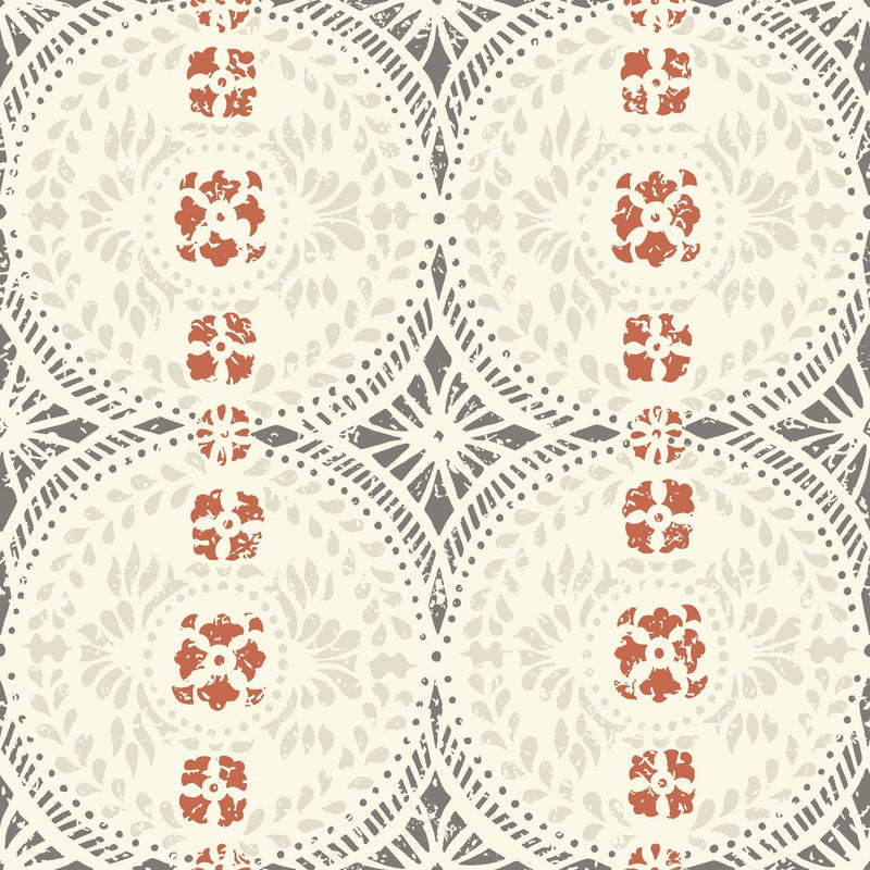 Sample - Oskar Wallpaper - White/Grey