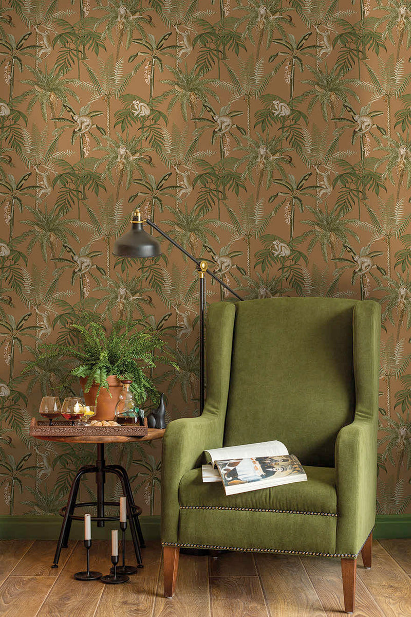 Ateles Spider Monkey Wallpaper - Burnt Orange