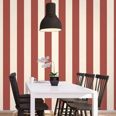 Stripes Wallpaper - Red/White