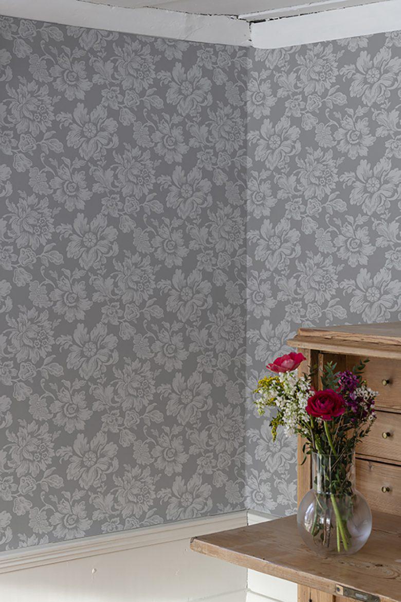 Rococo Hogstatorpet Wallpaper - Grey