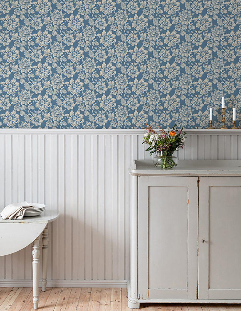 Rococo Hogstatorpet Wallpaper - Blue