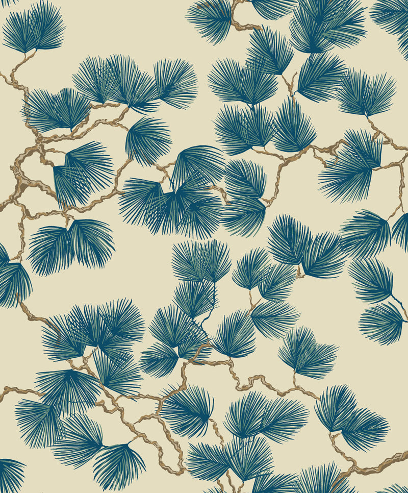 Pine Wallpaper - Blue