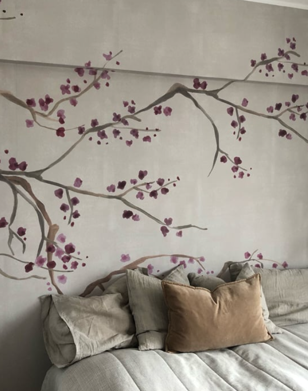 Takeda Cherry Blossom - Custom sized wallpaper mural (per/m2) - Sand