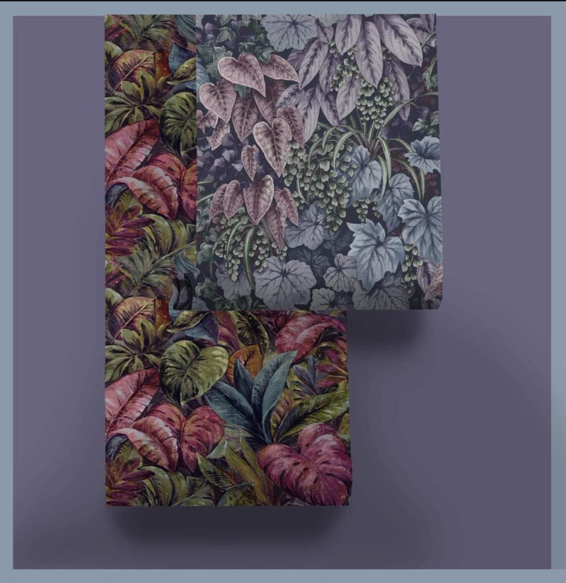 Cascading Garden - Lush Botanical Wallpaper - Plum