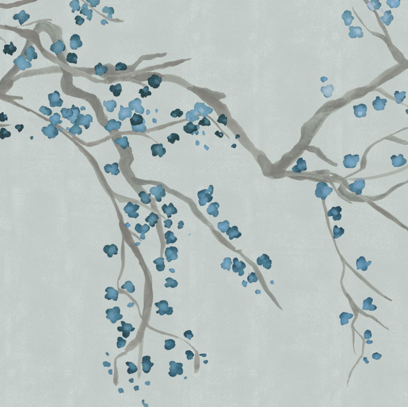 Takeda Cherry Blossom - Custom sized wallpaper mural (per/m2) - Azure