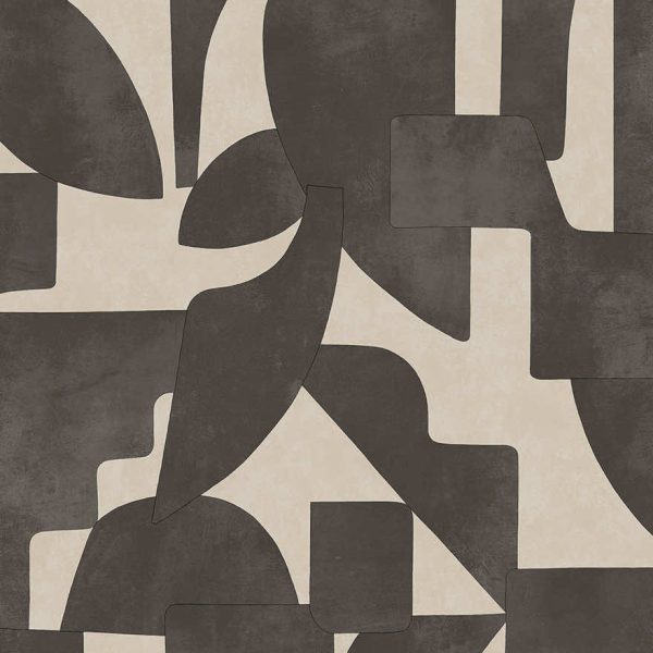 Sample - Linnet - Geometric Wallpaper - Cream/Charcoal