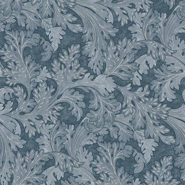 Sample - Forenza - Ornate Leaves Wallpaper - Navy