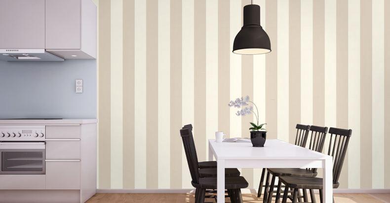 Stripes Wallpaper - Beige/White