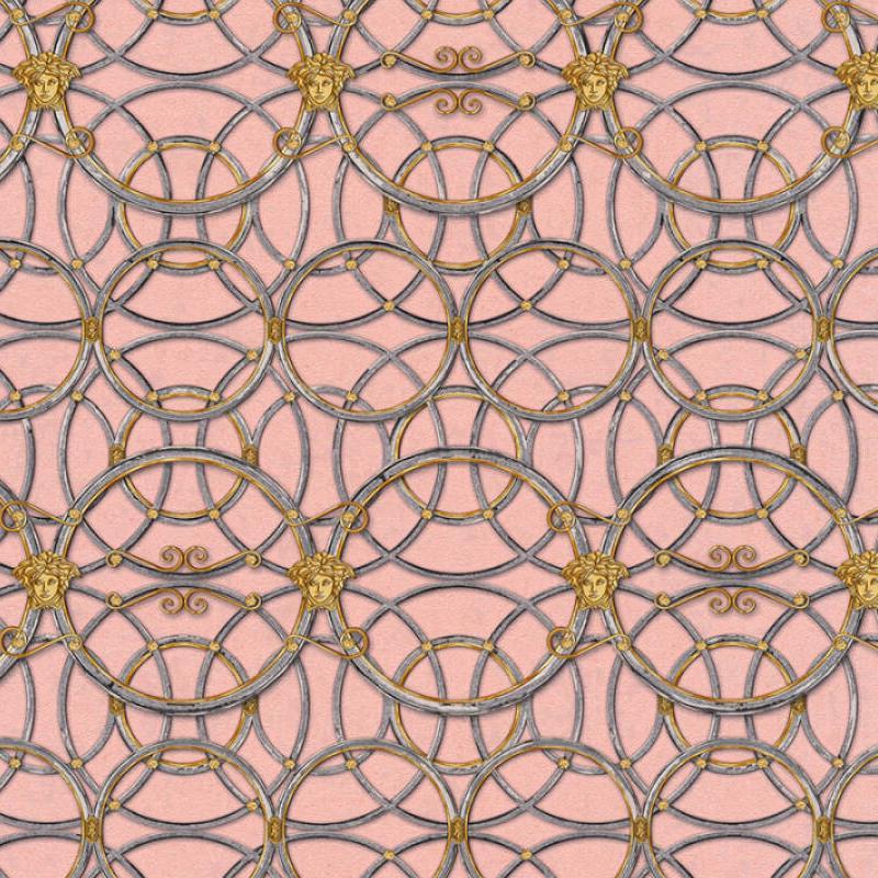 Versace Chain Wallpaper - Silver/Gold/Pink/Grey