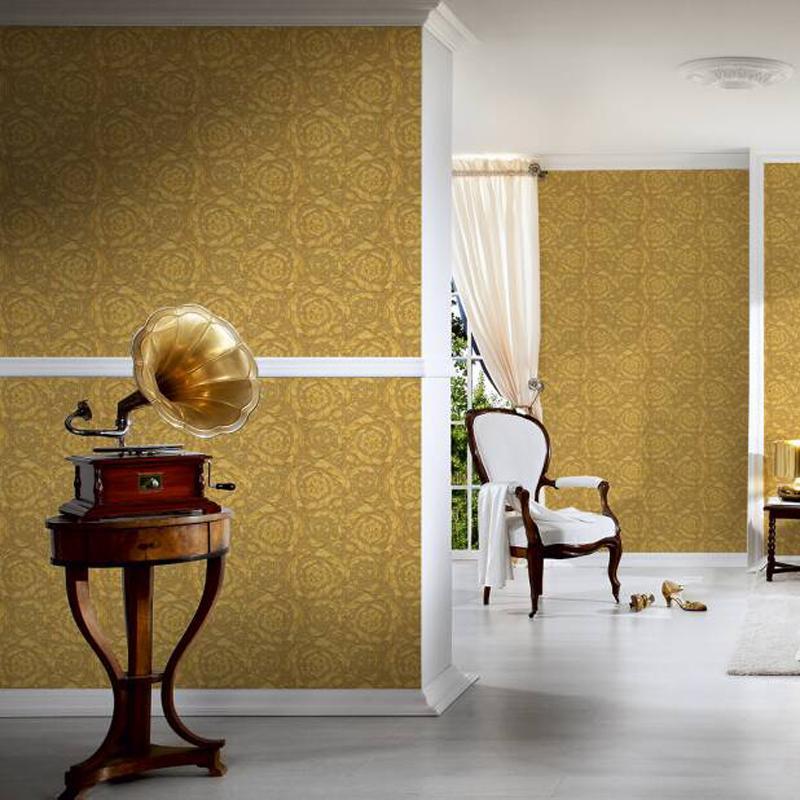 Versace Floral Garland 2 Wallpaper - Gold