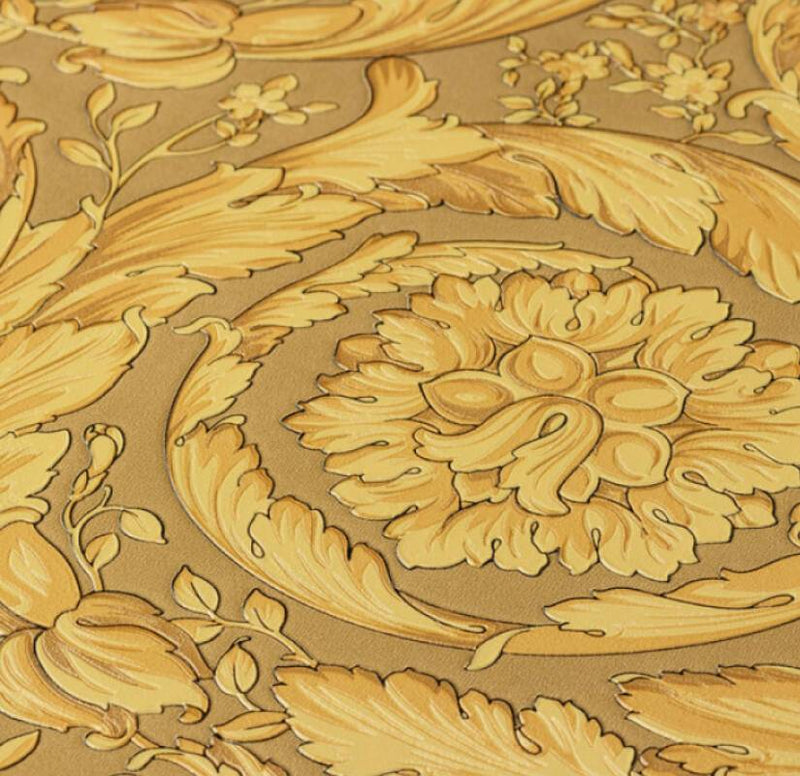 Versace Floral Garland 2 Wallpaper - Gold