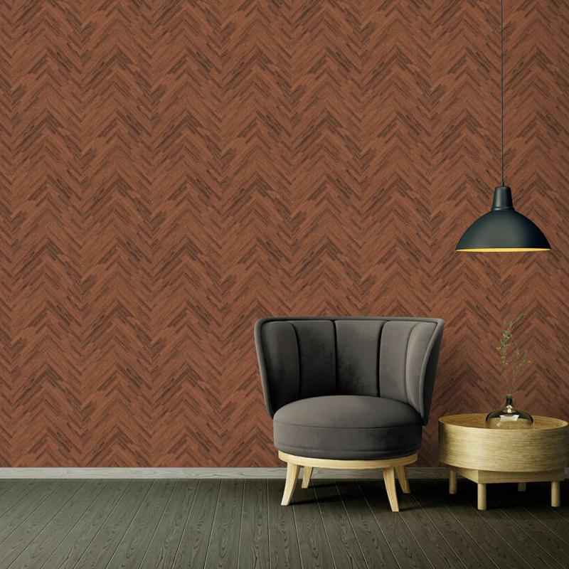 Versace Parquet Wallpaper - Brown/Copper