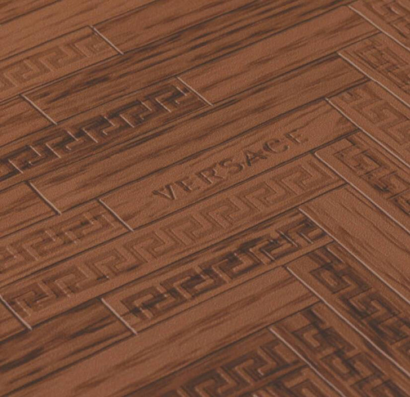 Versace Parquet Wallpaper - Brown/Copper