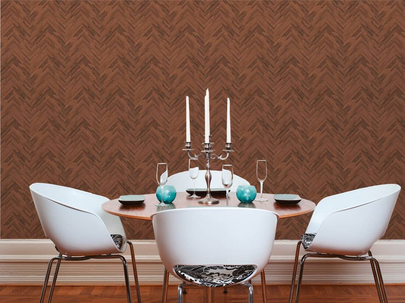 Versace Parquet Wallpaper - Brown/Copper