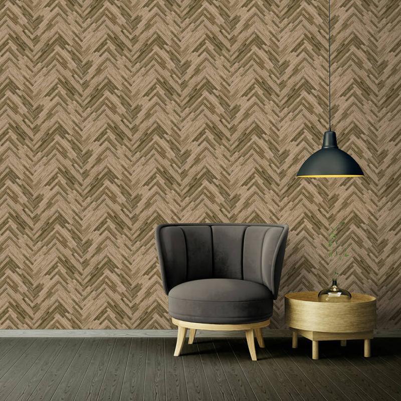 Versace Parquet Wallpaper - Brown/Beige