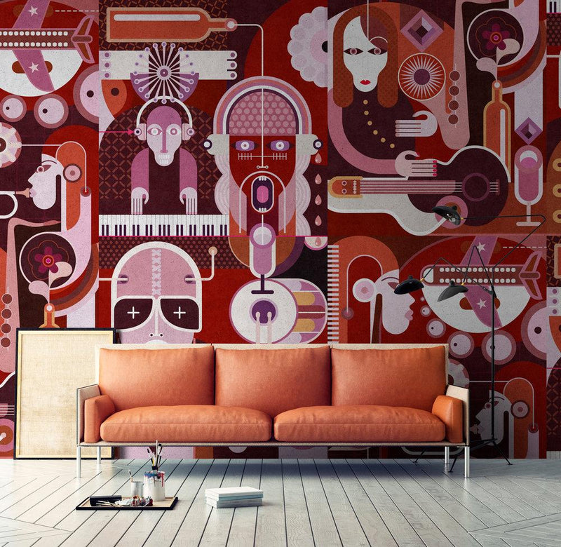 Wall of Sound - Custom Sized Wallpaper Mural (per m2) - Style 1