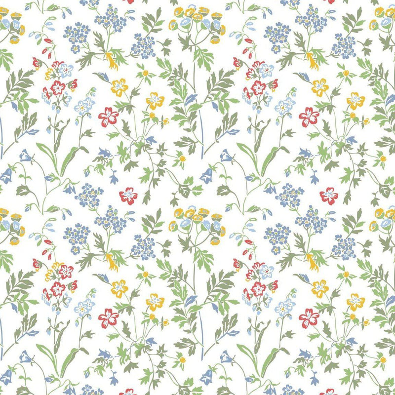 Sample - Juni Scandinavian Wallpaper - White/Multi