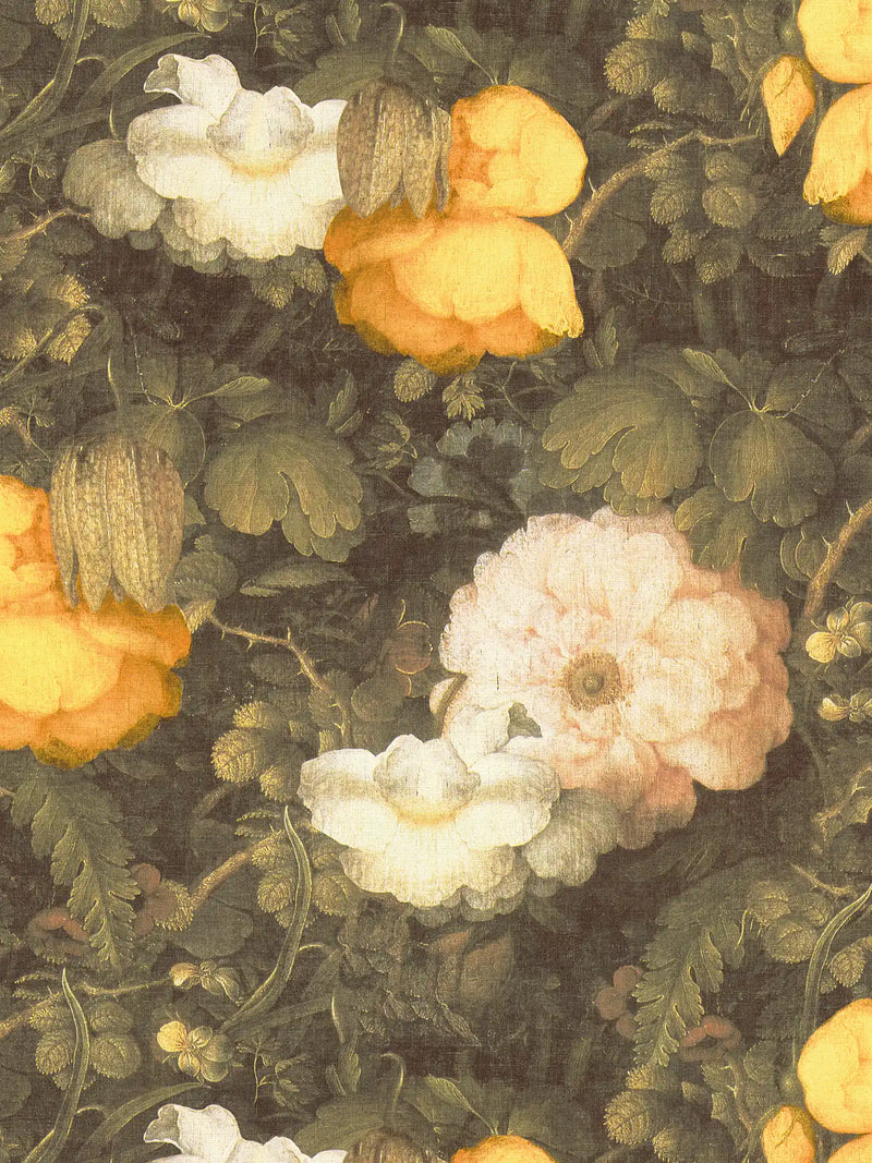 Dutch Floral Wallpaper - Yellow