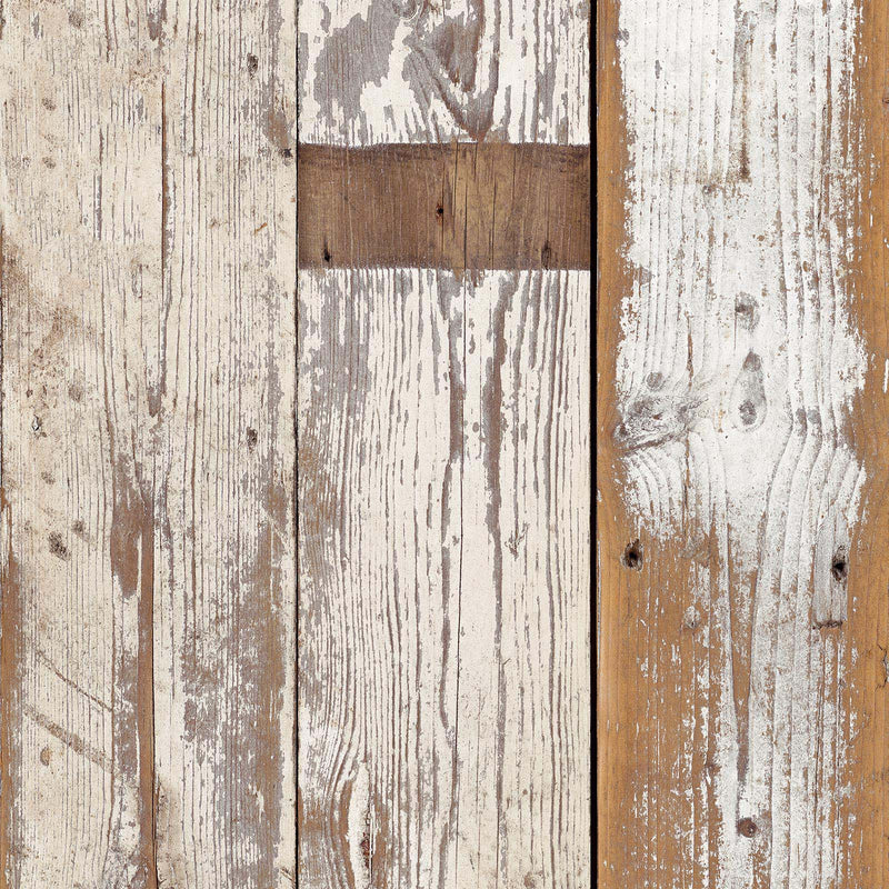 Piet Hein Eek 'Scrapwood Series' Wallpaper - White/Brown Scrapwood - PHE02