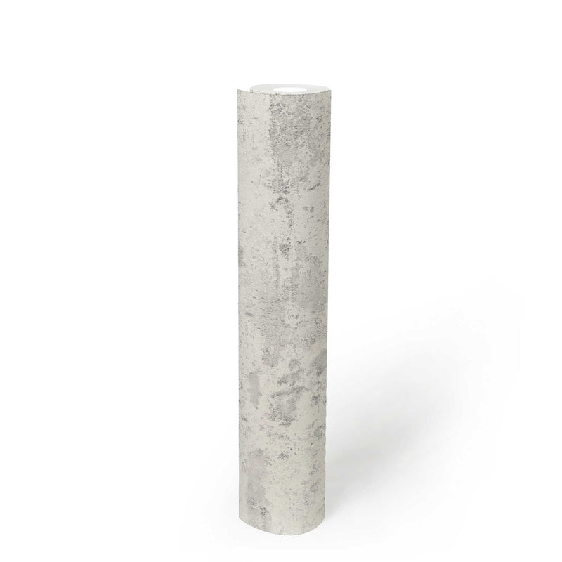 Tibo Grunge, rustic plaster look Wallpaper - White/grey