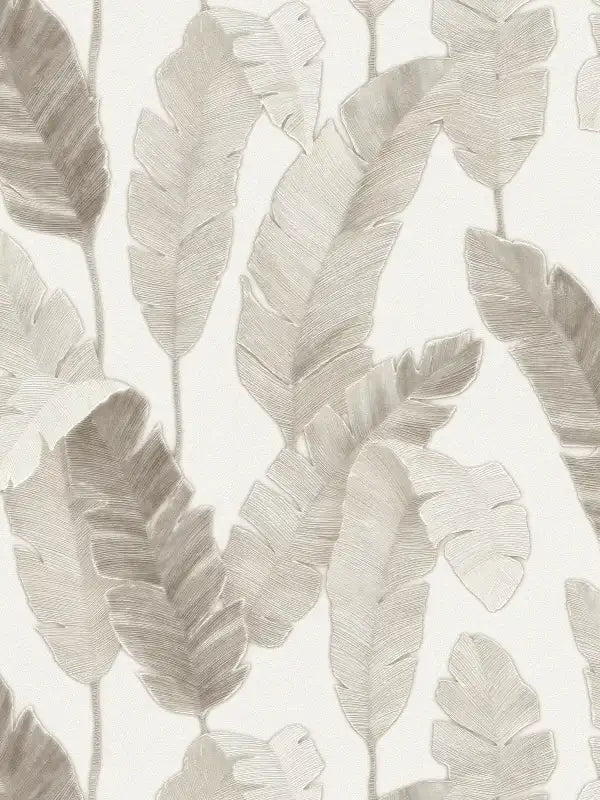 Bali Fronds Wallpaper - Grey