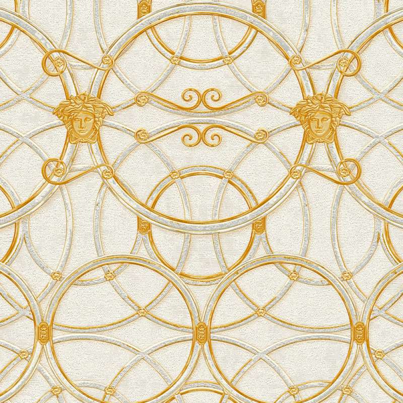 Versace Chain Wallpaper - Gold/Creme/White