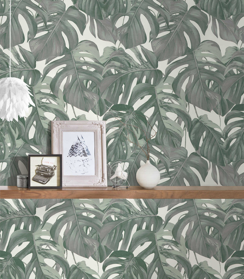 Monstera Dreams Wallpaper - Muted Shades