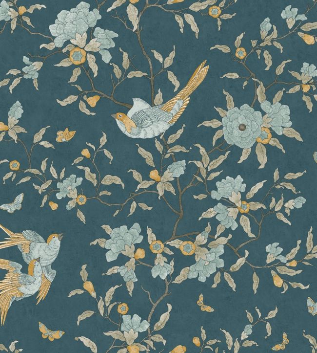 Nara Birdsong Wallpaper Emerald -  Discontinuing