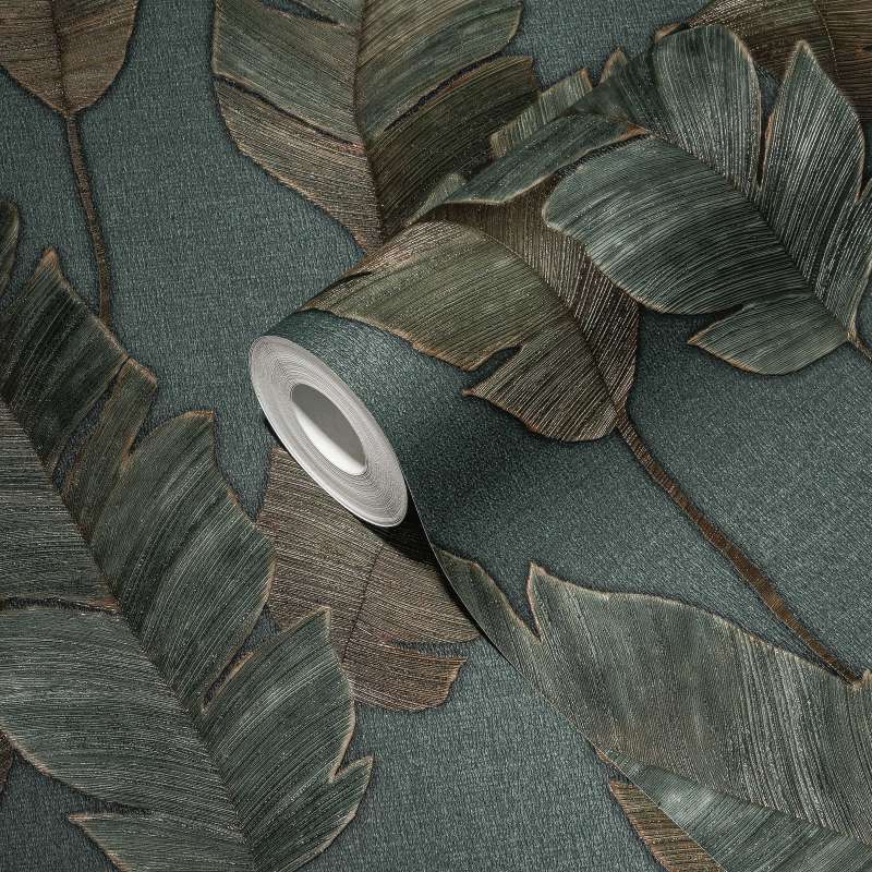 Bali Fronds Wallpaper - Teal