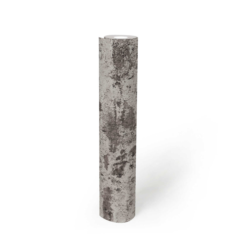 Tibo Grunge, rustic plaster look Wallpaper - Grey/black