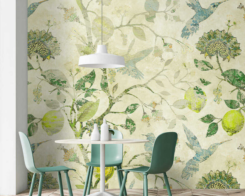 In The Lemon Tree - Custom Sized Wallpaper Mural (per m2) - Green