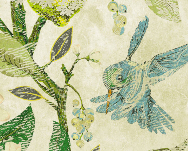 In The Lemon Tree - Custom Sized Wallpaper Mural (per m2) - Green