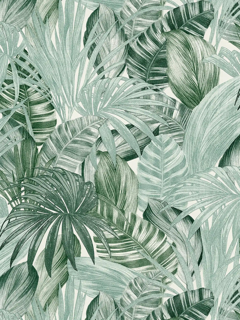 Jungle Sketch Wallpaper - Dark Green