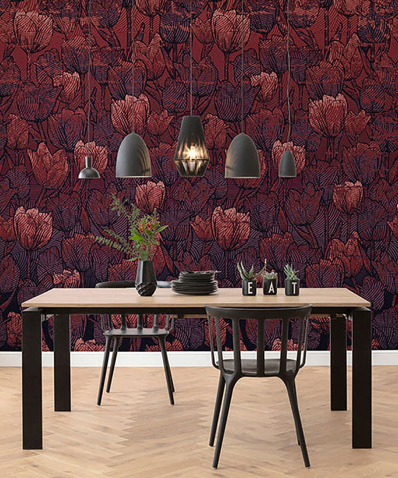 Velvet Bloom Mural Wallpaper