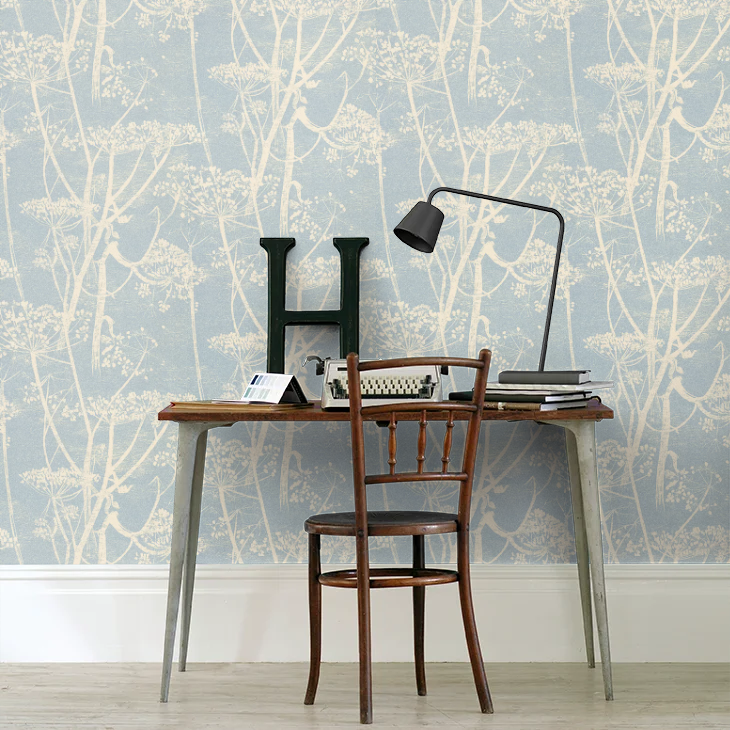 Cow Parsley Wallpaper - Soft Blue