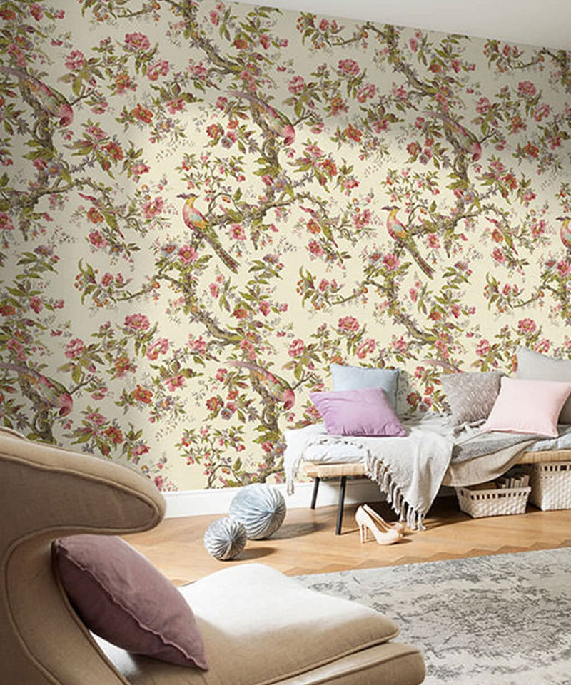 Birdsong Blossoms Mural Wallpaper