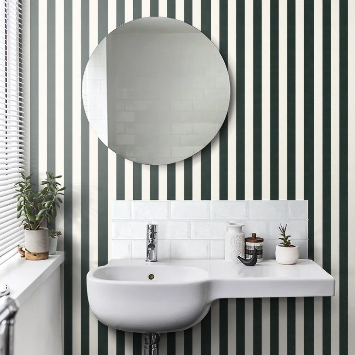 Narrow Stripes Wallpaper - Black & White