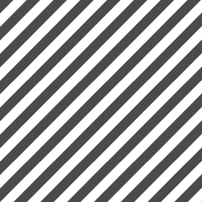 Diagonal Stripes Wallpaper - Black and White