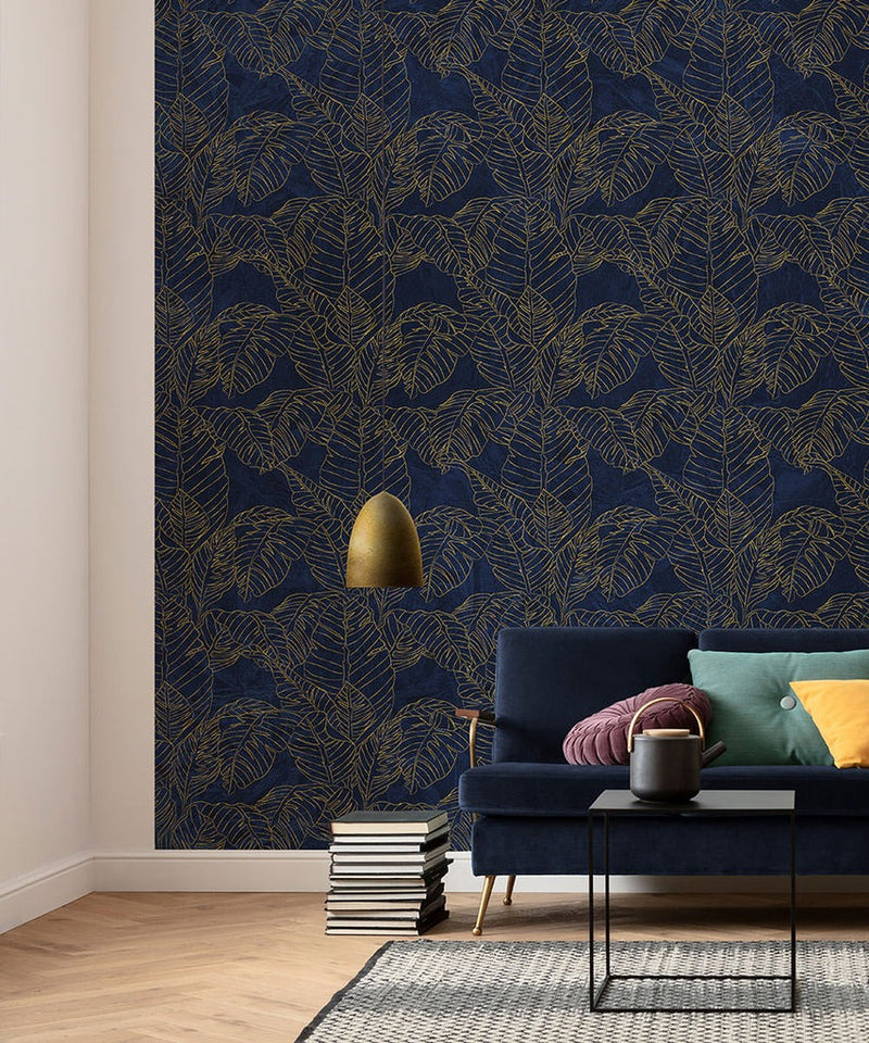 Golden Frond Essence Mural Wallpaper