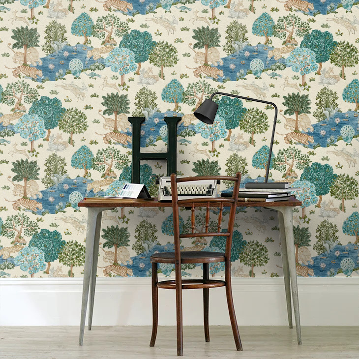 Pamir Wallpaper - Cream/Nettle LAST ROLL