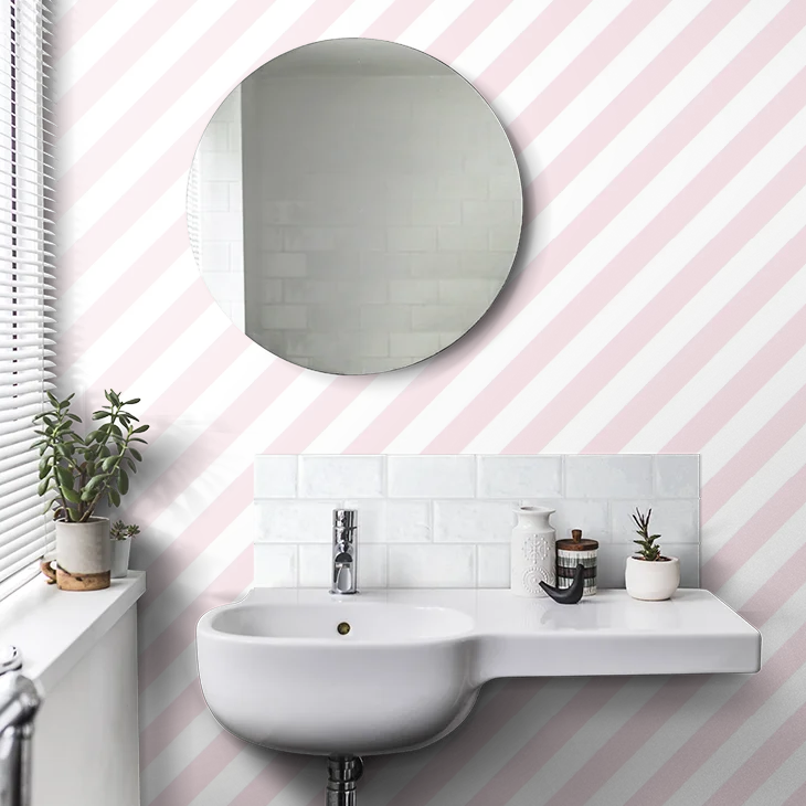 Diagonal Stripes Wallpaper - Black and White